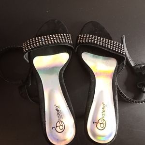 Black Rhinestone Donatello 3" Heels.US size 7.Comes with adjustable & removable